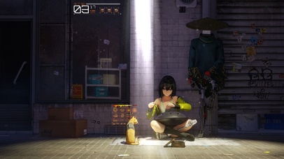 网袜女孩与机器模特