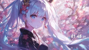 樱花白发少女