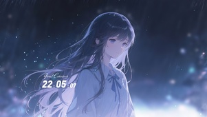 雨夜，少女落寞