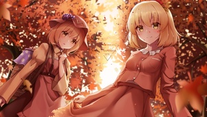 枫叶下少女