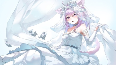 4K 纯白花嫁美少女