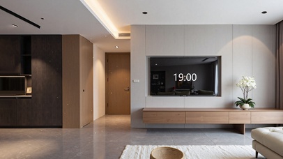 温馨客厅摸鱼小电视