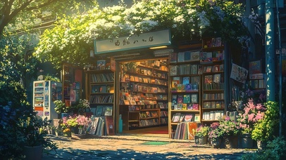清新夏日书店
