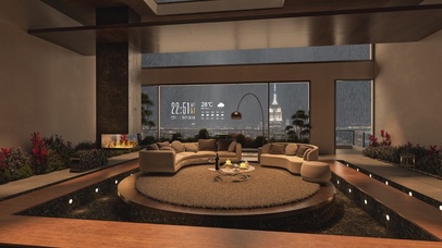 4K唯美治愈雨天城市房间