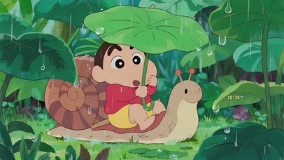 可爱小新骑蜗牛