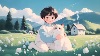 小男孩和他的狗狗