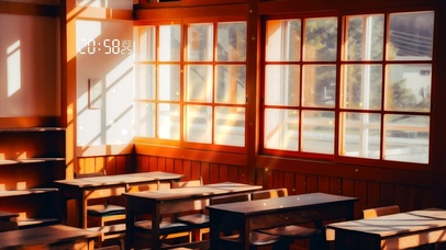 治愈温馨午后的教室