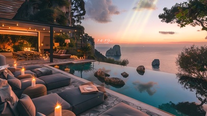 浪漫晚霞海景房