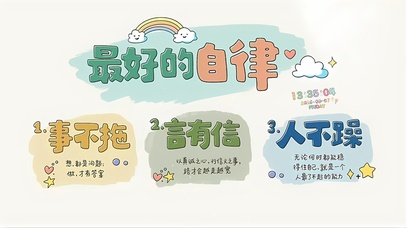 事不拖 言有信 人不躁