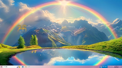 彩虹湖水倒影
