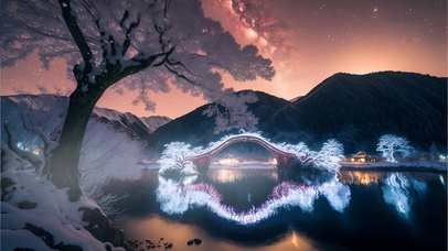 暴风雪下的风景