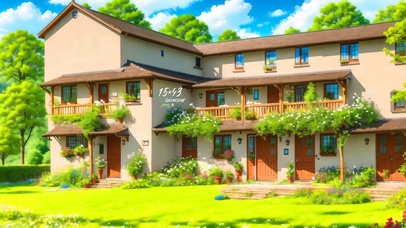 清新绿色森林小屋