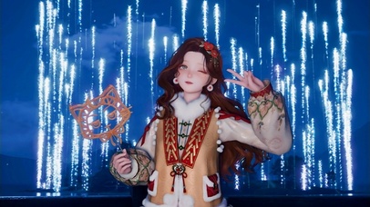 无限暖暖可爱萌复古国风夜景烟花