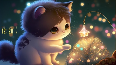 可爱圣诞大眼萌喵