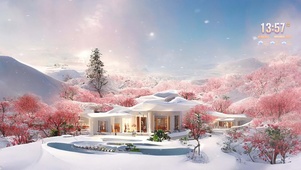 雪地樱花别墅