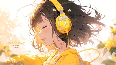 可爱金发耳机萝莉