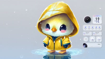 呆萌的雨衣小鸡