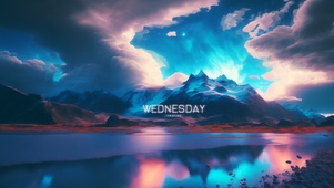 晚霞雪山
