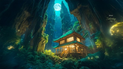 唯美山野溶洞木屋