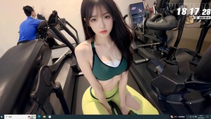 健身房运动美少女  运动女神