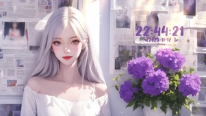 报纸风白发女神