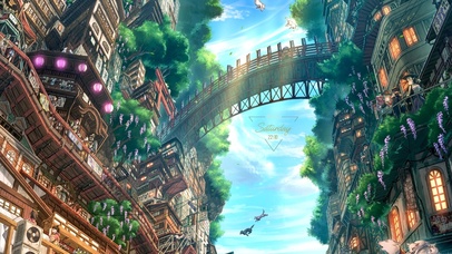 4k  治愈蓝天白云山边小镇