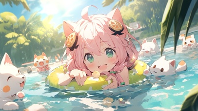 清凉夏日一起游泳吧