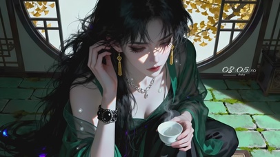 古风轻纱美人