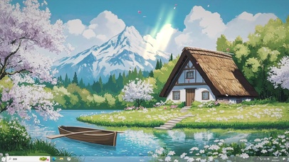 梦幻护眼AI插画-桌面主题