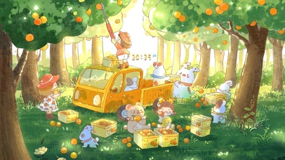 唯美治愈树林橘子园