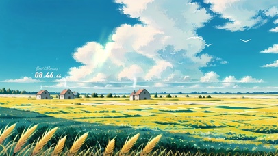 田野小屋炊烟袅袅