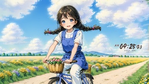 田间的小女孩