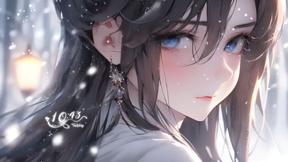 唯美雪中少女