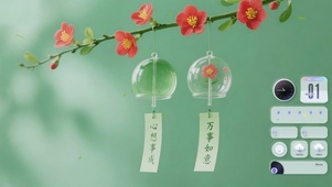 风吹风铃轻轻摇摆