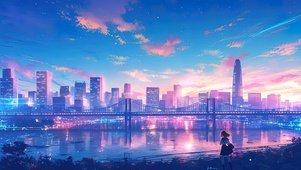 唯美都市跨海大桥