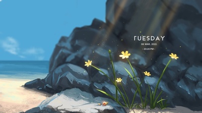 治愈清新海岸小雏菊