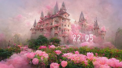 唯美治愈梦幻粉色城堡