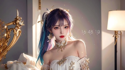 纯欲系彩虹发色少女