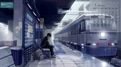 大雨的车站