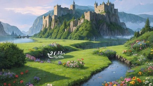 4K唯美治愈城堡小河