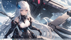 4k白毛银白机甲美少女