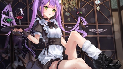 4K清纯可爱紫发JK制服女仆