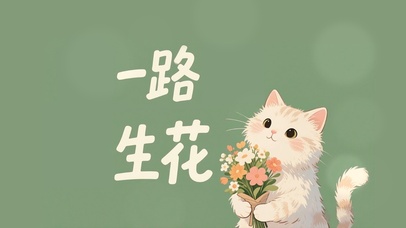 一路生花护眼壁纸