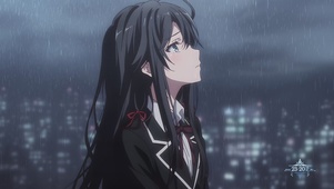 二次元甜美雨中女孩