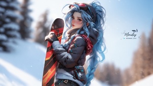 滑雪女孩