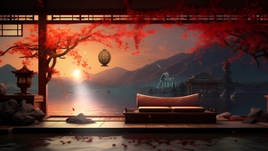 樱花夜色