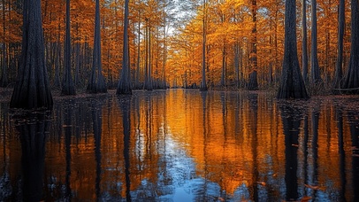 秋天秋季秃柏树