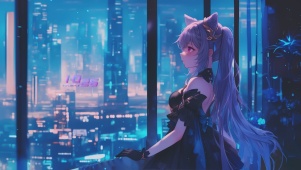 窗前美少女