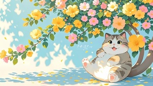 乘凉的猫咪