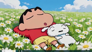 可爱治愈酣睡小新主题